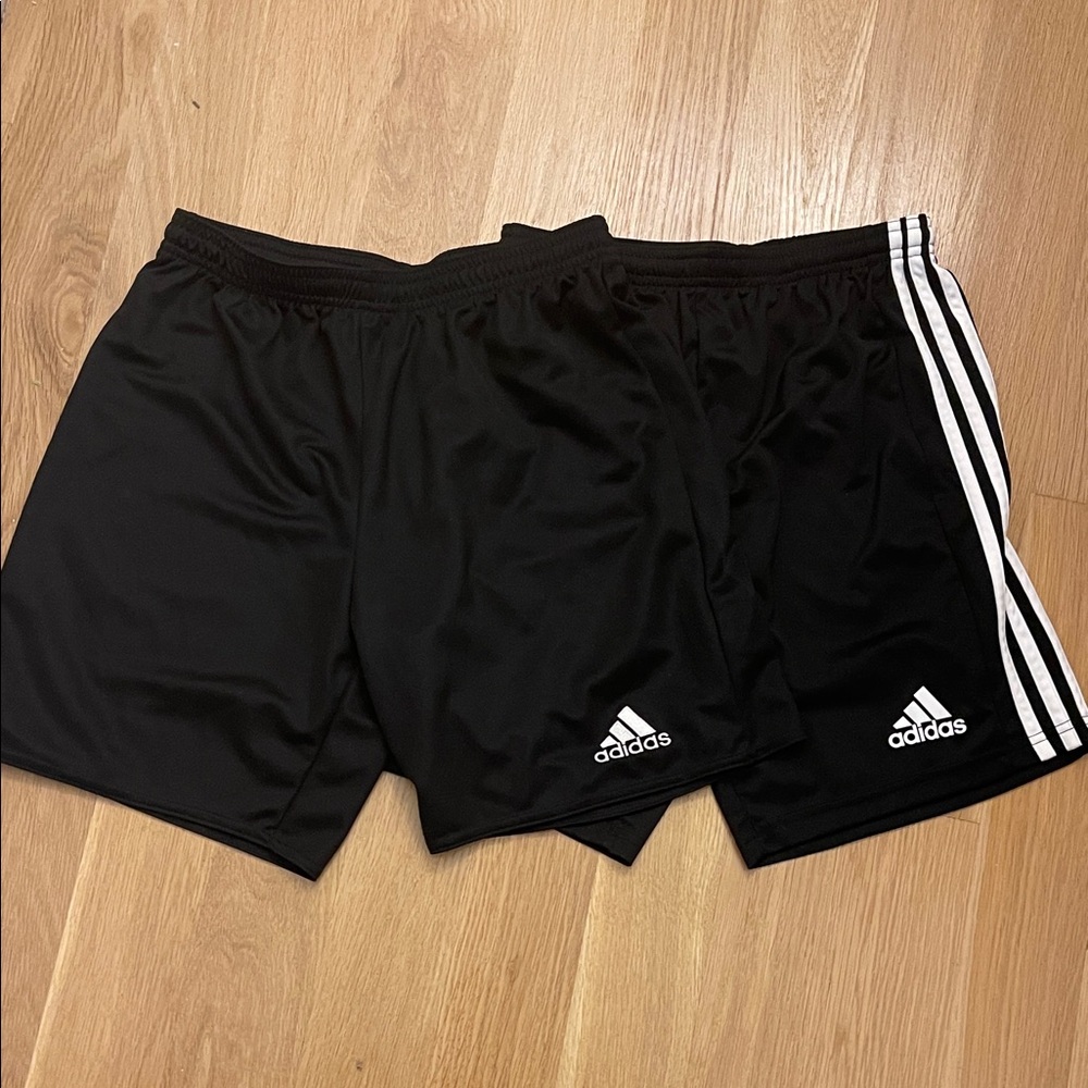 Two Pairs of Adidas Black Shorts